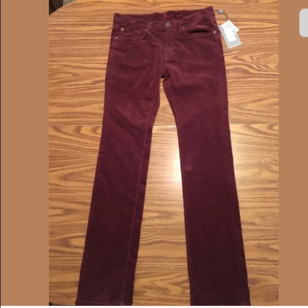 Girls 7 For All Mankind Roxanne corduroy burgundy